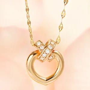 루이델라 14K 18K 목걸이 여성 심플 데일리 코랄 하트 금 여자친구 선물