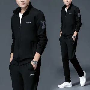 남성 집업 츄리닝 상하세트 봄 가을 맨투맨 긴팔 자켓 점퍼 블랙 와이드팬츠 긴바지 운동복 트레이닝 헬스복 세트