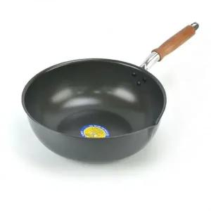 [골드스마일]나무손잡이 업소용 경질 웍 북경팬 30호-29.5cm 가벼운후라이팬