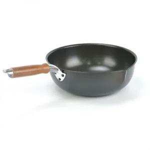 [골드스마일]나무손잡이 업소용 경질 웍 북경팬 28호-28cm 가벼운후라이팬