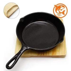 [골드스마일]20cm 주방 다용도 주물팬 세라믹 손잡이 원목받침 가벼운후라이팬