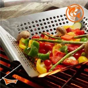 [골드스마일]후라이팬 다목적 사각 타공 스테인리스 주방 조리도구