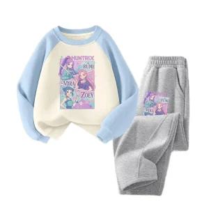 케이팝 데몬헌터스 키즈긴팔 바지 가을 플리스 티셔츠 kpop 겨울 케데헌 조이 루미