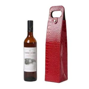 [골드스마일]가죽 와인 보관가방 1구 크로커 레드 캐리어 여행용