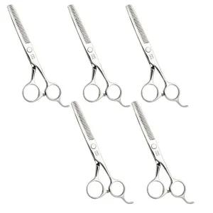 [골드스마일]강아지 미용 틴닝 숱가위 6인치 5P 애견 셀프 컷팅 강아지연습용가위