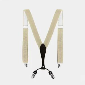더블레더 양복 정장 멜빵 서스펜더 남성 바코드베이지