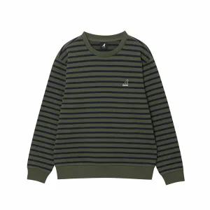 [캉골] 클래식 로고 스트라이프 스웨트셔츠 1784 카키 (KRFCRT17840)