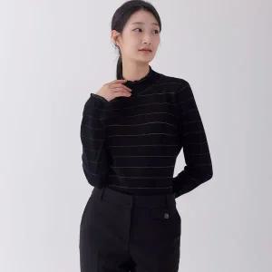 [지센] 4컬러 에센셜 프릴 하프넥 니트 풀오버 LFKTOA72_P410376052