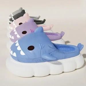 상어 방한 겨울 패딩 슬리퍼 EVA 실내화 층간소음