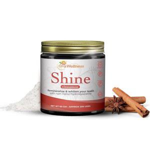 오라웰니스 샤인 리미네랄라이징 치아 파우더, 미국산 하이드록시아파타이트, 플루이드 프리 리페어, 천연 미백 광택 및 얼룩 제거제, 시나몬