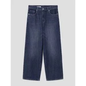 에잇세컨즈 8seconds 크리즈 워싱 와이드핏 데님 팬츠  네이비