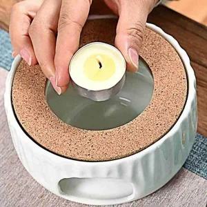 [골드스마일]도자기 티 워머 화이트 티팟 차 양초