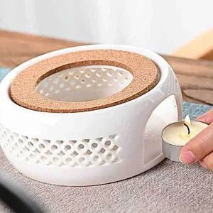 [골드스마일]도자기 티 워머 화이트 티팟 양초 차