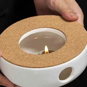 [골드스마일]도자기 티 워머 화이트 차 차용품 티팟 히터 양초