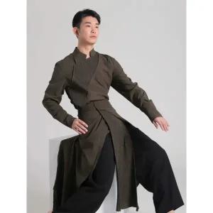 화려한 무대복 남자 고전 현대무용 공연복 행사 사극 크림색 3피스 세트