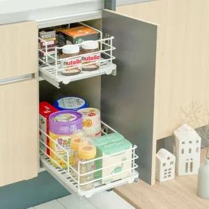 슬라이딩 하부장 정리 1단 300 화이트color 양념통정리 싱크대정리