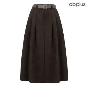 [ab.plus] 코듀로이 벨트 세트 플레어 스커트 (LSA1MS36A)