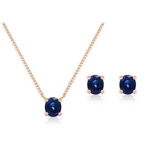 [에비뉴다이아몬드]딤플 14K 18K 천연 사파이어 유색 보석 목걸이 귀걸이 세트