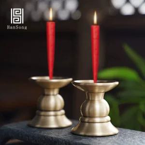 유기 제기 촛대 홀더 브론즈 제사촛대 캔들 순동