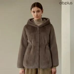 [ab.plus] 페이크 퍼 허리 스트링 후드 자켓 (LSA1MF31A)