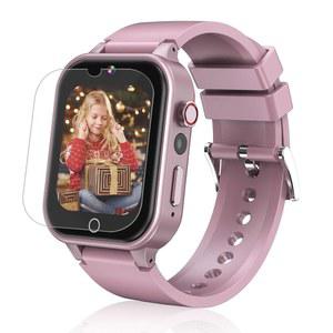 4-12세 소년 소녀를 위한 굿아테크 스마트 워치, 26개의 퍼즐 게임, HD 카메라, 비디오 음악 플레이어, 페도미터, 플래시라이트, 캘린더, 알람 시계, 알루미늄 케이스, 스포츠 밴드 핑크