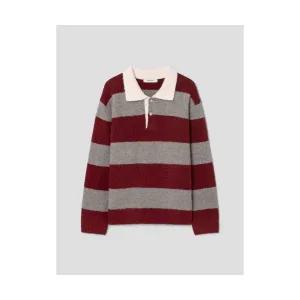 매장정품 에잇세컨즈 8SECONDS 보더 스트라이프 칼라 니트 레드 455X51LY46 138917