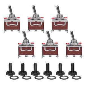 6팩 토글 스위치 3핀 12V DC 30A/250V AC 15A 고성능 SPDT ON Off 부트 해양 방수