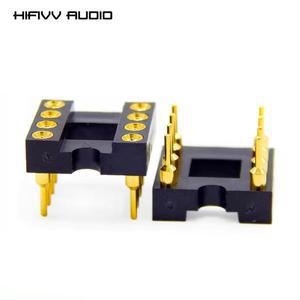 5pcs 8P 8 핀 금도금 둥근  IC 홀더 DIP8 소켓 OP AMP 골드베이스 시트 피트 칩 커넥터
