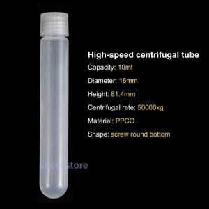 초고속 원심분리 튜브 10ml 폴리프로필렌 스크류 캡이 있는 시험관