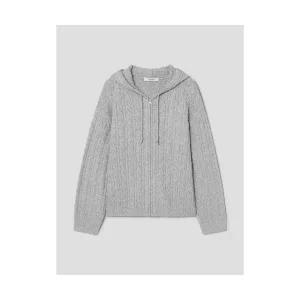 매장정품 에잇세컨즈 8SECONDS 케이블 후드 풀집업 니트 라이트 그레이 215X5AAY52 138734