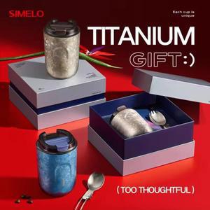 시멜로 순티타늄 진공 커피 컵 - 220ml/380ml 보온병 고급 선물 케이스 포함 프리미엄 경량
