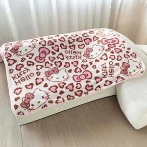 33500 산리오 헬로키티 호피 무릎 담요 1개 이불담요 비행기 차량용 사무실 캠핑 선물 굿즈 학생 선물 캐릭터 