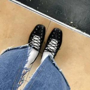 펌프스 코디 통굽 통굽단화 단화 여성구두 플랫슈즈