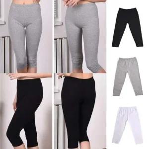 (이노비아)무지 여성 면스판 8부 레깅스