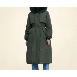 더엣지 24FW 폭스퍼 야상 롱 구스다운 코트