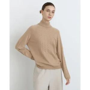 닥스레이디스 닥스 여성 24FW 울 캐시미어 혼방베이지 케이블 디테일 울캐시미 DLSW4DE93I2