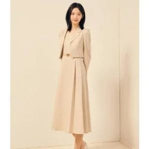 JJ지고트 플리츠 플레어 원피스 재킷 세트 GP9A0OP501