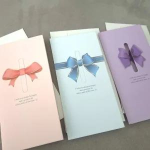 입체감 리본 편지지 3장 고급 봉투 포함 감성 묶음 크리스마스 생일선물 생신 어버이날
