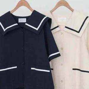 자켓 브이 306P554S 빅사이즈 카라 배색