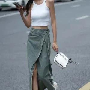 엘리시안 청치마 롱스커트 데님스커트 치마