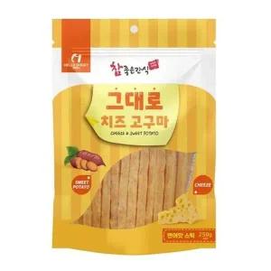 [골드스마일]강아지 간식 치즈 스틱 연어맛 250g 고구마 풍미 애완견 먹거리