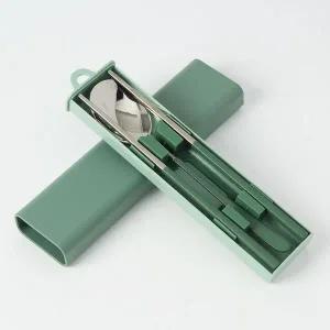 [골드스마일]무소음 수저세트 식도락 휴대용 수저통 숟가락 개인