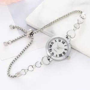 [골드스마일]하트 슬라이드 조임 여성 손목시계