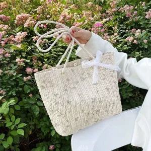 [콩심팥심]20대가방 데일리백 숄더 여성 크림 여름 쇼퍼 백 가방 라탄