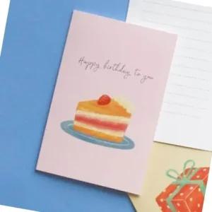 축하 메시지 생일카드 파티 편지 카드 기념일 축하카드 남친 파티 학용품 조각케이크