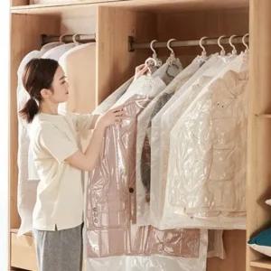 의류용 걸이형 진공 압축팩 수납 파우치 (WFKMTQQ)