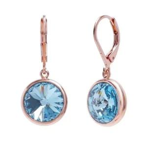10mm 크리스탈 레버백 귀걸이 아쿠아 로즈골드 (WFFID2E)