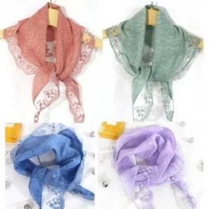 린넨 마  삼각레이스 쁘띠스카프