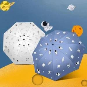 캐릭터 우주인 3단 전자동 자외선차단 우산
