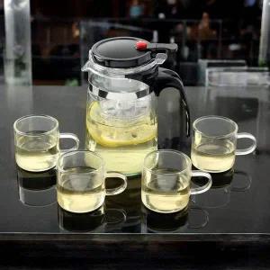 [골드스마일]4인 찻잔세트 도자기 차도구 차포트 주전자 차우리기